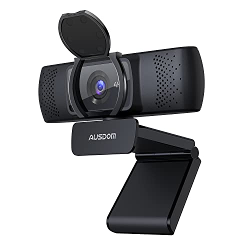 AUSDOM Webcam, Autofokus Webcam mit Mikrofon,...
