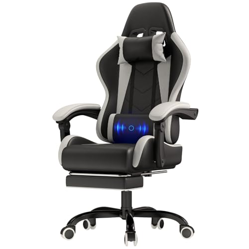JUMMICO Gaming Stuhl Massage, Bürostuhl...