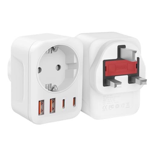 2 Stück Reiseadapter UK Adapter England...