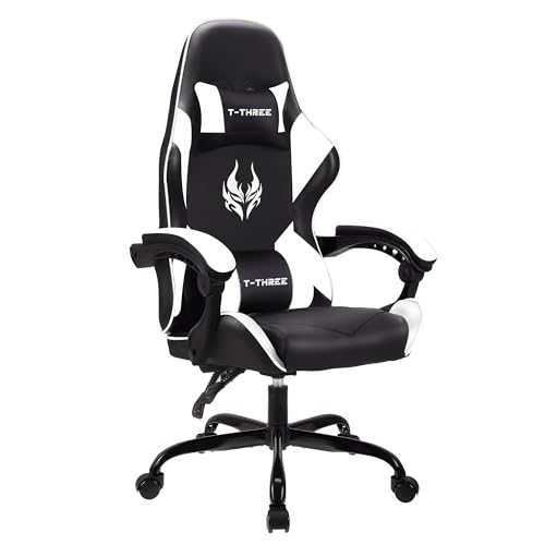 T-THREE.Ergonomischer Leder Gaming Stuhl...