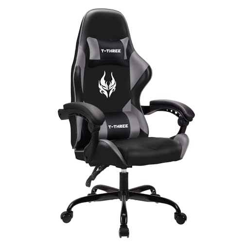 T-THREE.Ergonomischer Leder Gaming Stuhl...