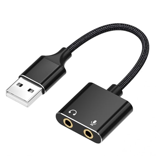 AQSQWQ Externe USB Soundkarte Klinke USB...