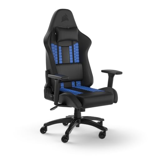 Corsair TC100 Gaming Stuhl, Schwarz und Blau,...