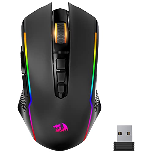 Redragon Gaming Maus Kabellose, RGB...