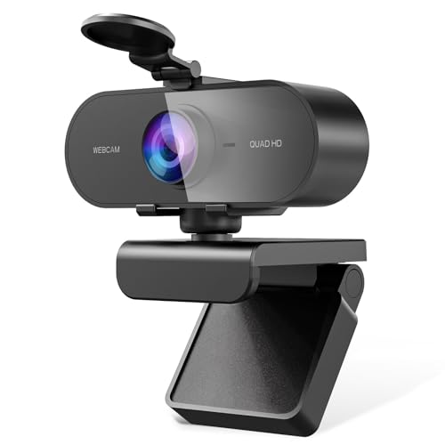 DDKJ Webcam mit Mikrofon Full HD 2K Kamera PC...