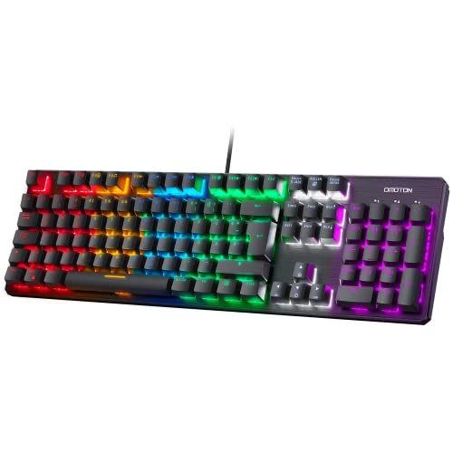 OMOTON Mechnische Gaming Tastatur, RGB USB...