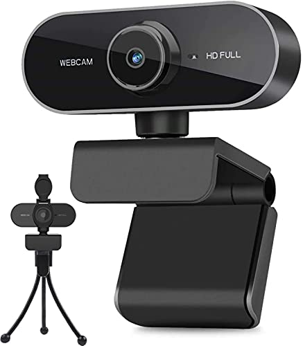 Webcam mit Mikrofon und Stativ, 1080P Webcam...