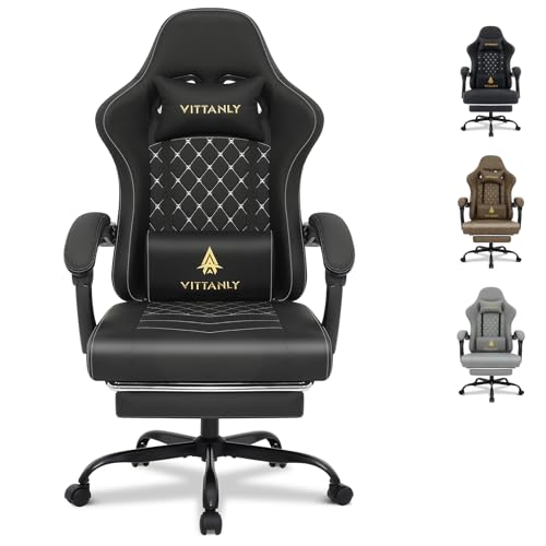 Vittanly Gaming Stuhl mit Frühling Kissen,...
