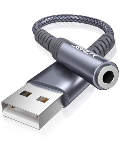 JSAUX USB A auf 3.5mm Klinke Aux Adapter, USB...