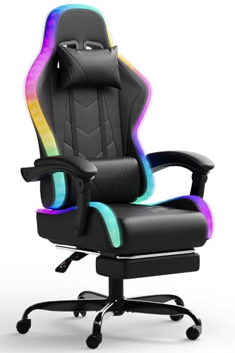 JUMMICO Gaming Stuhl mit led, Cool Racing...