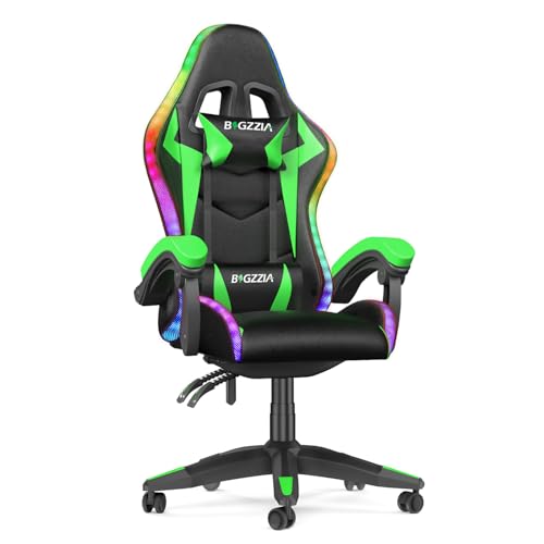 bigzzia Gaming Stuhl mit LED - Gaming Sessel...