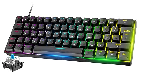 Mini 60% RGB Gaming-Tastatur,Mechanischer...