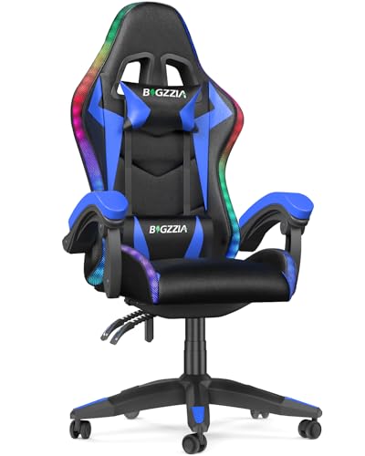 bigzzia Gaming Stuhl mit LED - Gaming Chair...