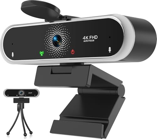 NIVEOLI Webcam 4K mit Mikrofon und Webcam...