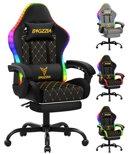 bigzzia Gaming Stuhl mit RGB Led -...