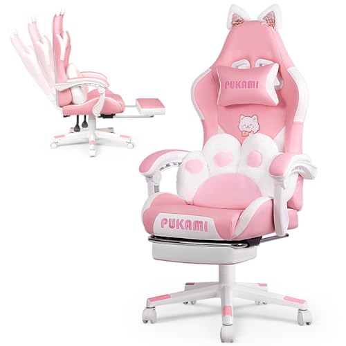 Waleaf Gaming Stuhl Cute mit Katzenpfote...