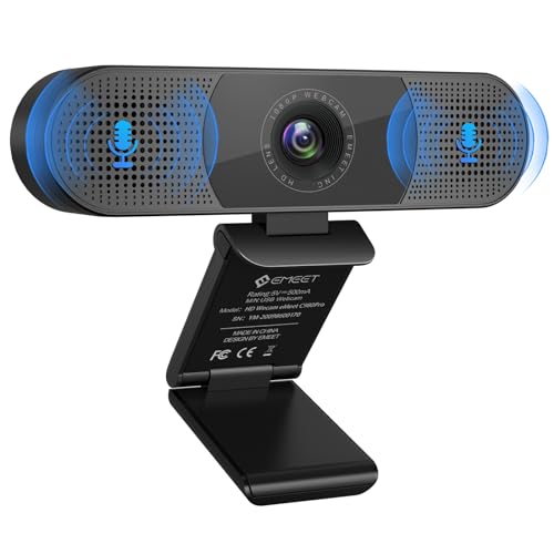 EMEET Webcam mit Mikrofon, C980PRO Webcam mit...