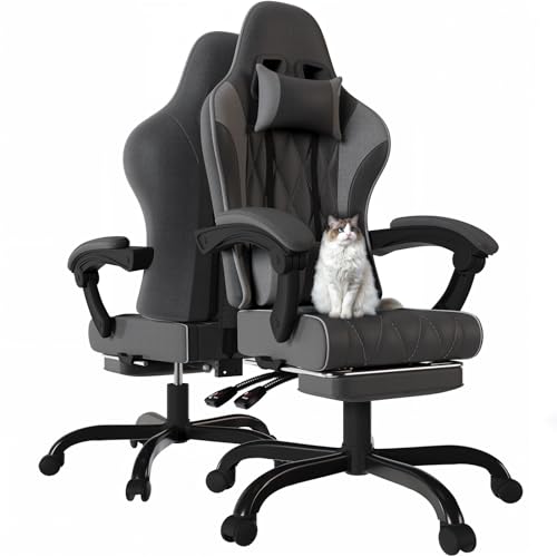 JUMMICO Gaming Stuhl Stoff mit...