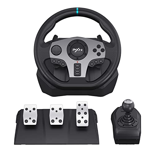 PXN V9 Lenkrad PC mit Pedalen und Schaltung,...
