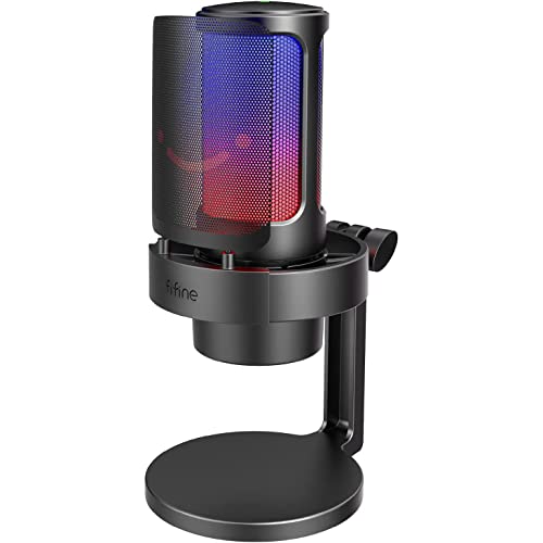 FIFINE USB Mikrofon PC, Gaming Mikrofon für...