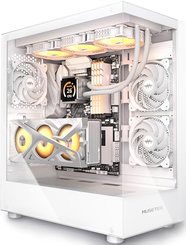 MUSETEX PC Gehäuse ATX 3 Non-LED Lüfter...