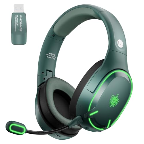 PHOINIKAS Gaming Headset Wireless, Bluetooth...