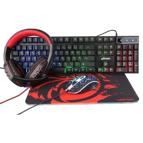 Ultron Hawk Tastatur Maus Set Gaming 4 in 1...