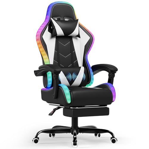 Devoko LED Gaming Stuhl mit Massage,...