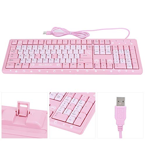 Pink/Schwarz/Lila Tastatur, USB-verdrahtete...
