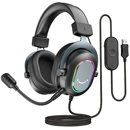 FIFINE Gaming Headset mit Mikrofon, Over Ear...