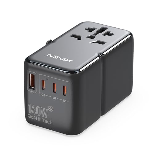 MINIX Universal-Reiseadapter, 140 W GaN III,...