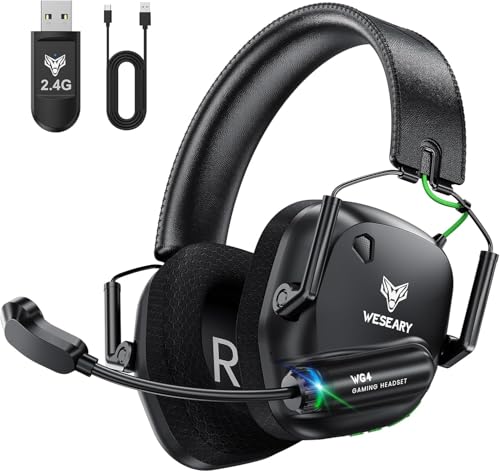 WESEARY WG4 Gaming Headset Wireless, 2,4G...