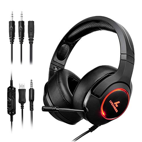 LYCANDER Gaming-Headset mit Mikrofon und...