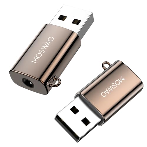 MOSWAG USB auf 3,5 mm Klinke Audio Adapter,...