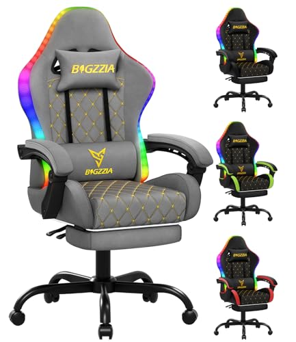 bigzzia Gaming Stuhl mit RGB Led -...