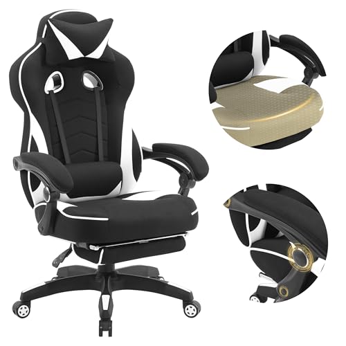 WOLTU Gaming Stuhl Stoff Atmungsaktiv...