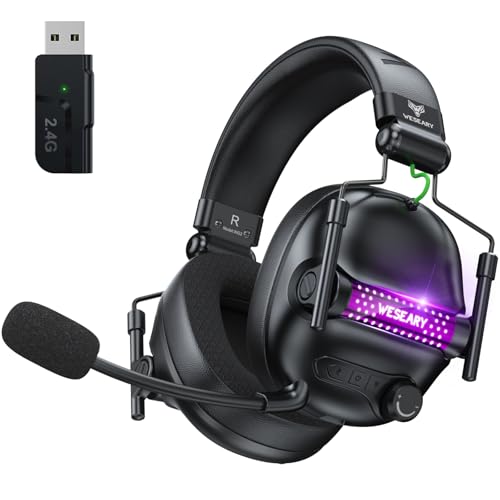 WESEARY Gaming Headset mit Mikrofon, 2,4 G...