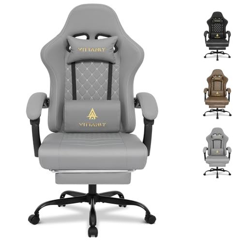 Vittanly Gaming Stuhl mit Frühling Kissen,...