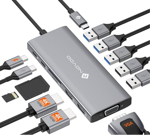 NOVOO USB C Docking Station Triple Display 13...