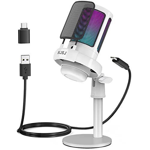 NJSJ Gaming Mikrofon PC, USB Microphone für...