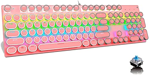 RGB Mechanische Spieletastatur Rosa,...