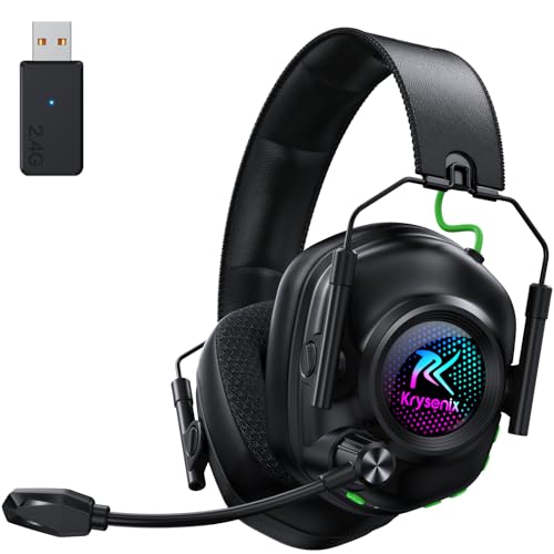 Krysenix KGH2 Gaming Headset Wireless, 2,4G...