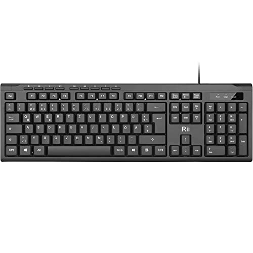 Rii Tastatur Kabelgebunden, PC Tastatur USB,...