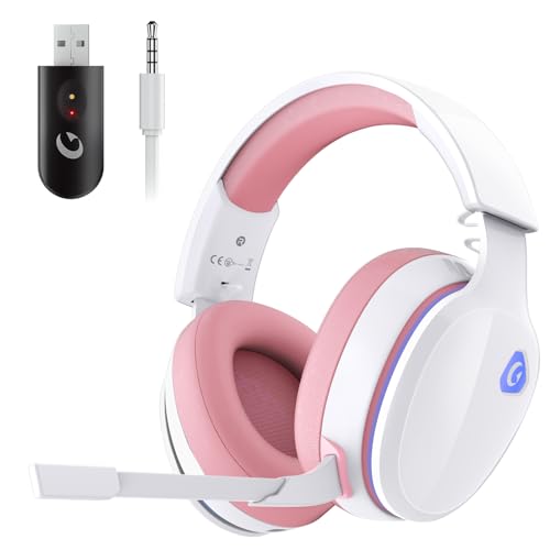 Gvyugke Gaming Headset Wireless, Pink Gaming...
