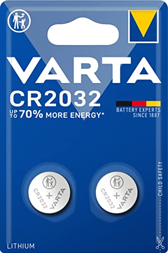VARTA Batterien Knopfzelle CR2032, 2 Stück,...