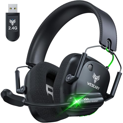 WESEARY WG4 Gaming Headset Wireless, 2,4G...