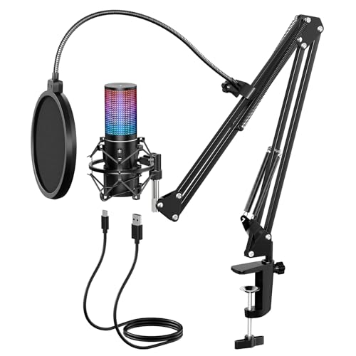 RGB USB Gaming Mikrofon PC, TONOR Podcast...