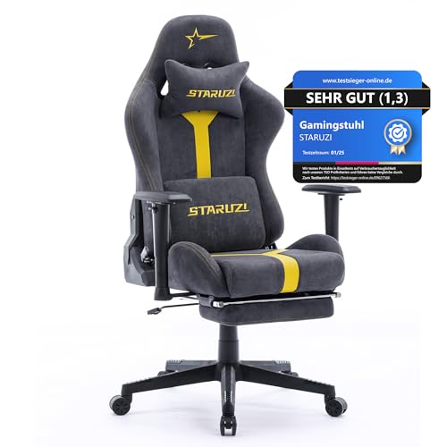 STARUZI Gaming Stuhl aus Wildlederimitat,...