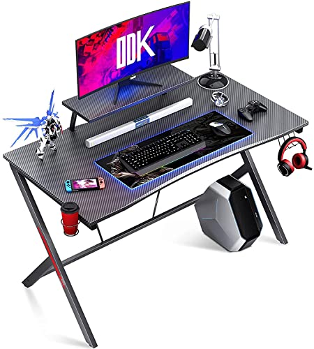 ODK Gaming Tisch mit Kohlefaser 115 x 60cm,...