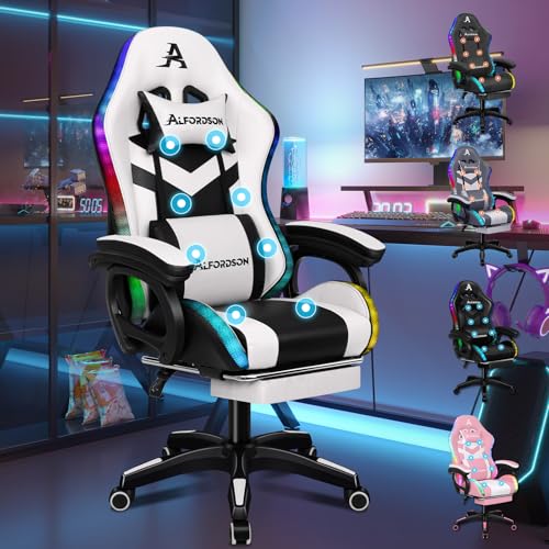 ALFORDSON Gaming Stuhl mit 8-Punkt Massage 12...